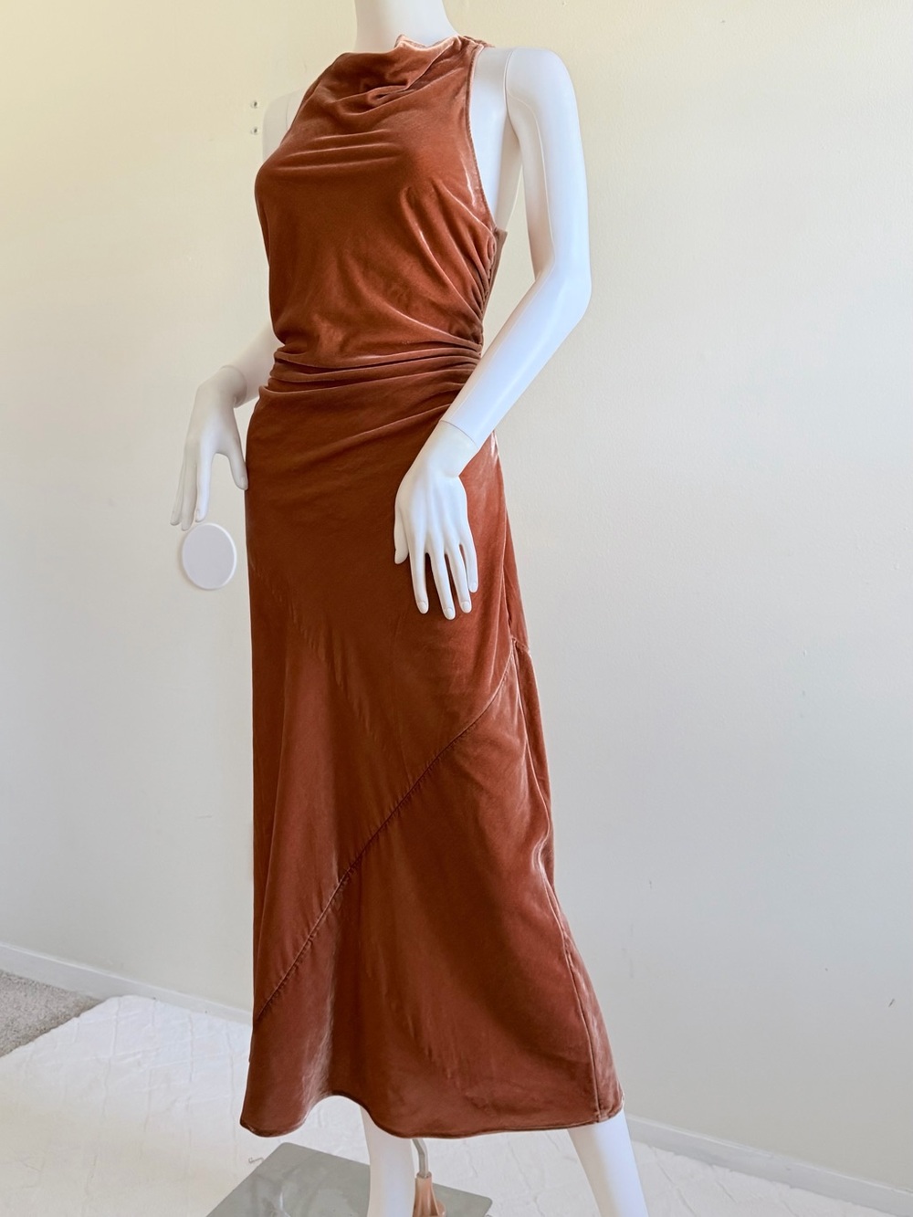 Banana Republic Rust Velvet Maxi Dress
